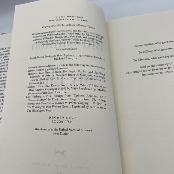 My Life - Bill Clinton - 2004 First Edition - Autobiography - Dust Jacket - Picture 7 of 10